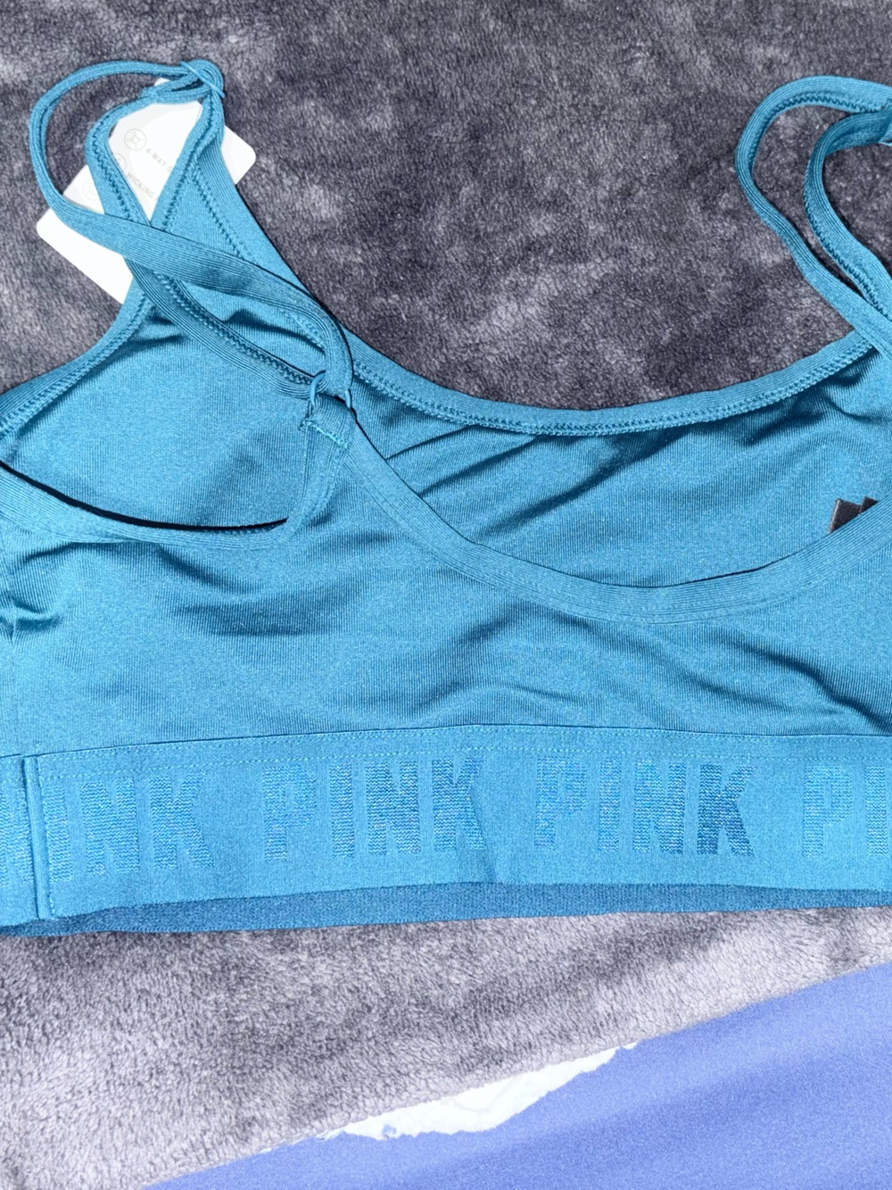 PINK Victoria's Secret Teal Stretch Seamless Sports Bra - Picture 3 of 5